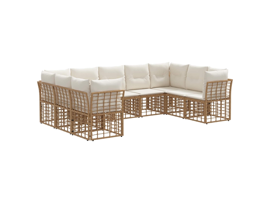 Maison Exclusive - Conjunto De Sofás Para Exterior Natural E Branco Creme