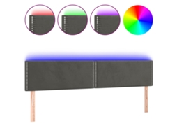 Conjunto de 2 Cabeceiras de Cama com Luzes Led Veludo Cinza Escuro MAISON EXCLUSIVE (200x5x78 cm)