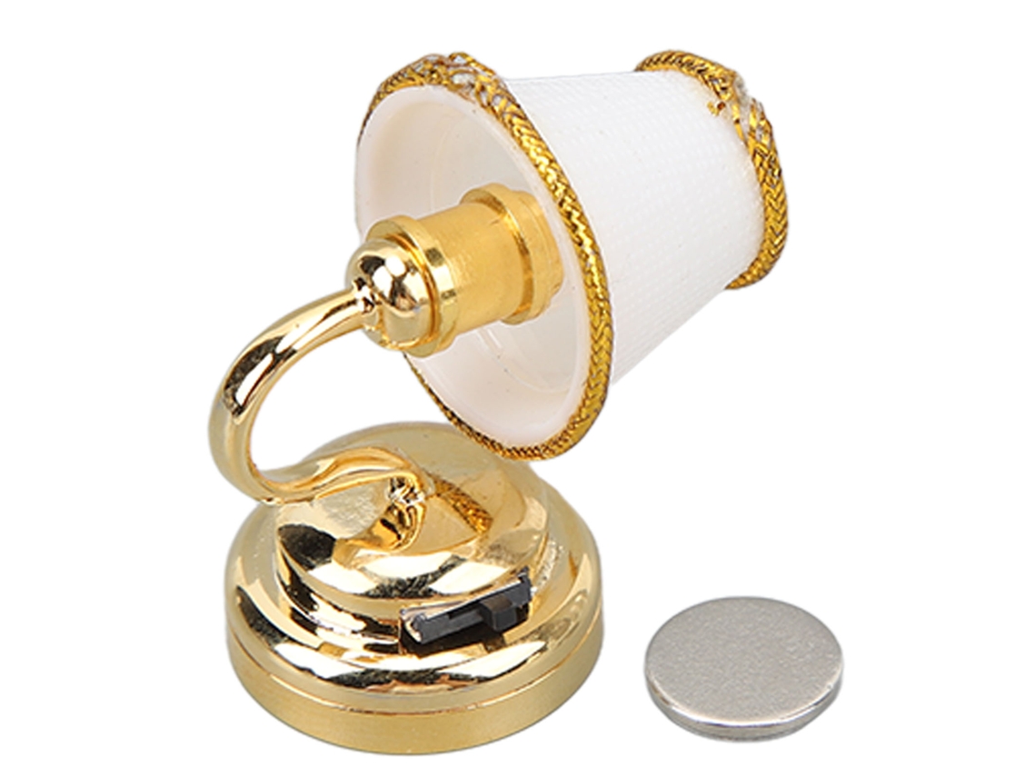 Mali lâmpada de Parede Miniatura Led Quente Metal 1/12 para Casinha de Bonecas Decorativa