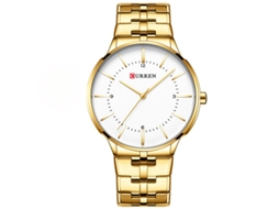 Relógio de Quartzo À Prova D'água MDUG com Pulseira de Aço Inoxidável Estilo Dourado