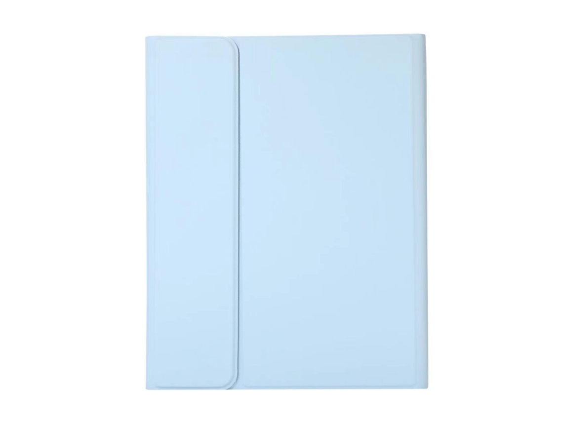 Capa Com Teclado Bluetooth Em Couro Compatível Com Ipad Pro 11 2022/2021/2020/2018, Cor Azul Celeste