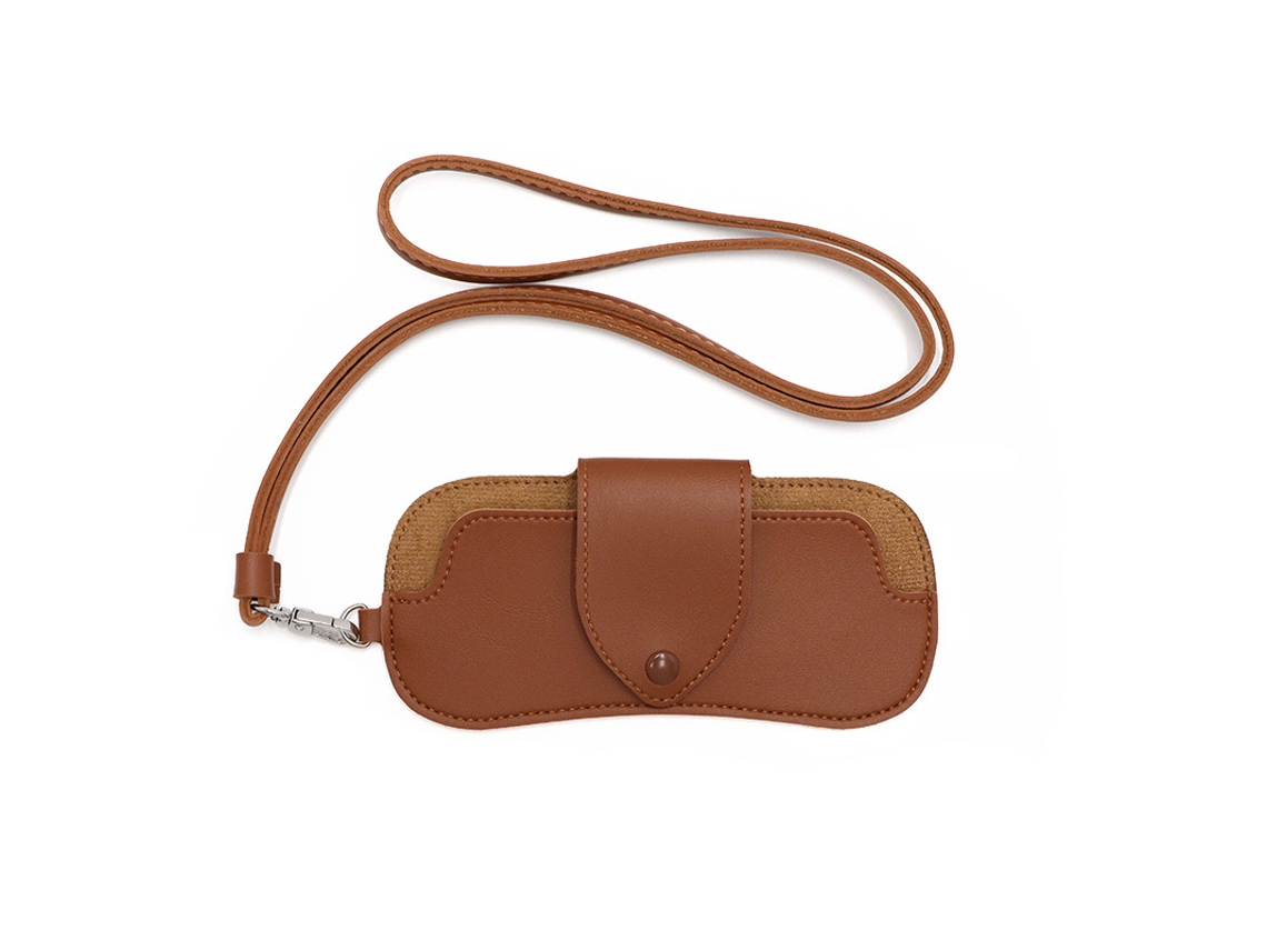 Estojo Portátil para Óculos de Sol, Bolsa em Couro com Alça para Pescoço AQUAFORGE