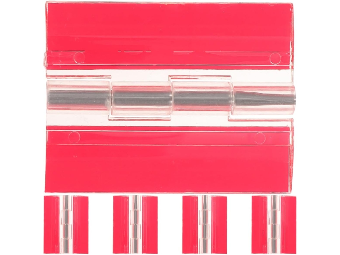 Conjunto De 5 Dobradiças Acrílico Vermelho Para Caixa Madeira Com Design Autoadesivo Resistente, Dobradiças Pequenas