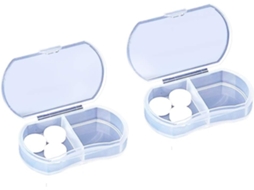 Organizador De Comprimidos Com 2 Peças, Recipiente Diário Para Medicamentos(manhã E Noite), Porta, Remédios, Ideal Para Medicamentos