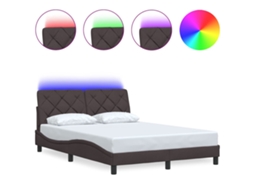 Bed Frame, Bed Frames Vidaxl Marrom Tecido (140 X 190 Cm)