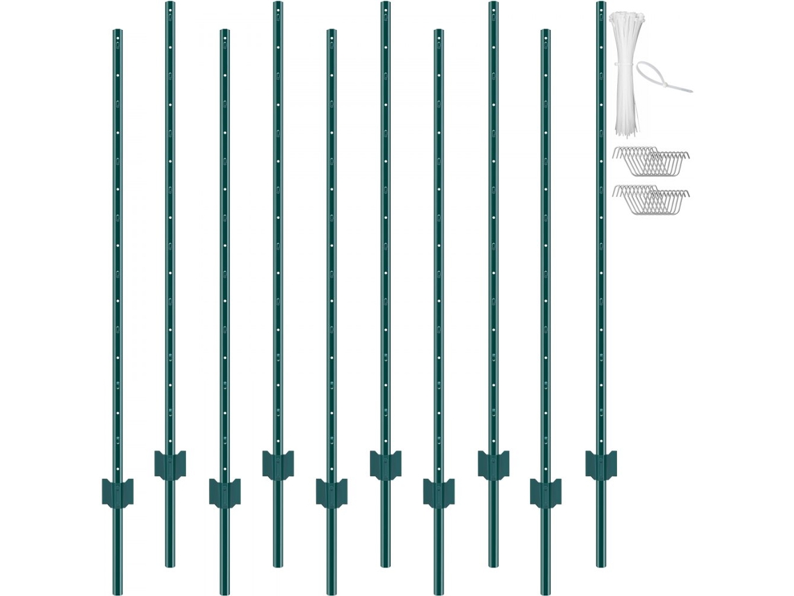 Conjunto De 10 Postes De Vedação U Canal 152,4cm Em Aço Q235 Com Revestimento Uv Tekmaquinas