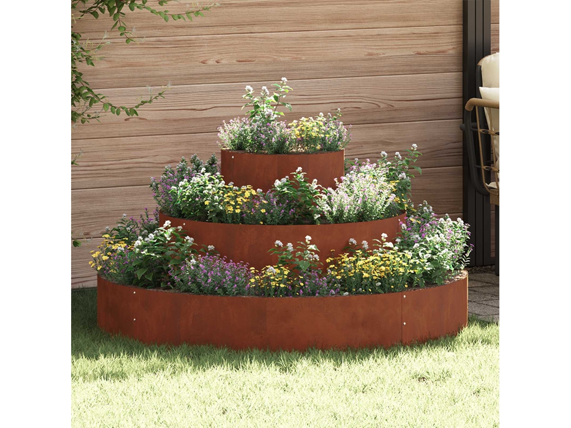 Vidaxl Vaso De Jardim Ferro Enferrujado 120 X 120 X 20 Cm
