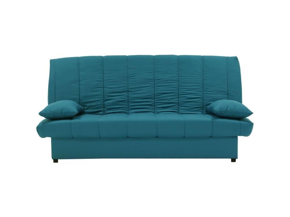 Sofá cama de 3 lugares - Tecido 100% algodão azul pato - 190 x 92 cm - MILA AUCUNE