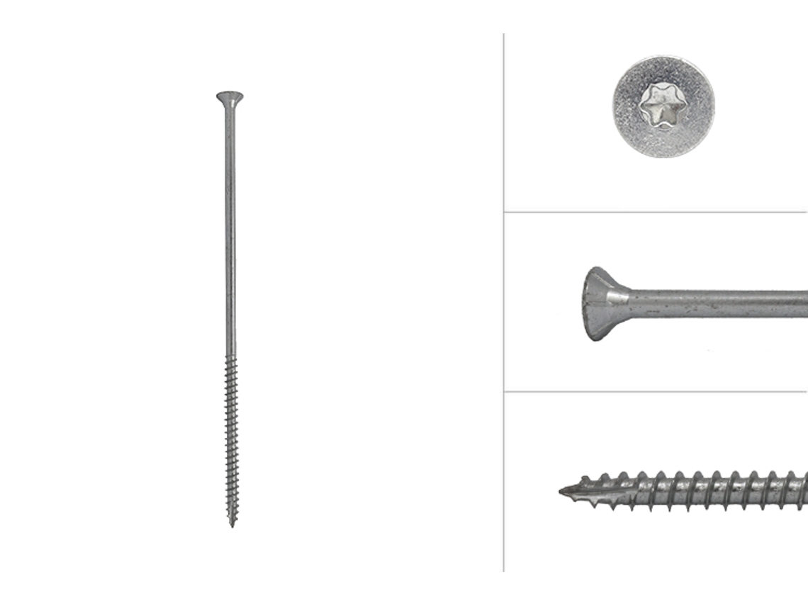 Parafuso Aglomerado Galvanizado 6 X 180 Mm Torx 25 Ponta Perfurante Caixa 100 Peças WOVAR