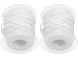 Pretyzoom 2-rolos De Cordão Poliéster Branco 2, 2mm, 20-metros, Reduz O Ruído E Proporciona Operação Silenciosa Para