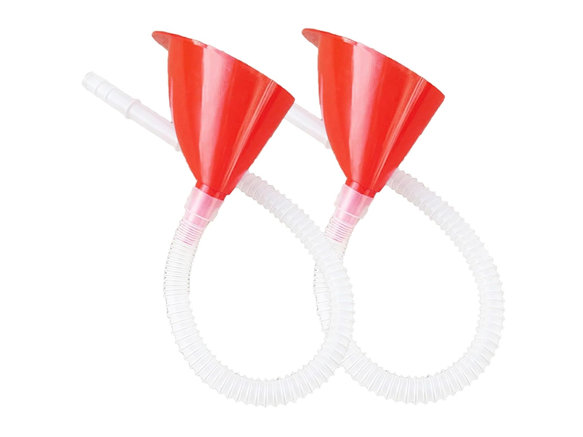 2 Funis Multifuncionais Para Óleo Com Tubo Transparente Alongado E Bico.