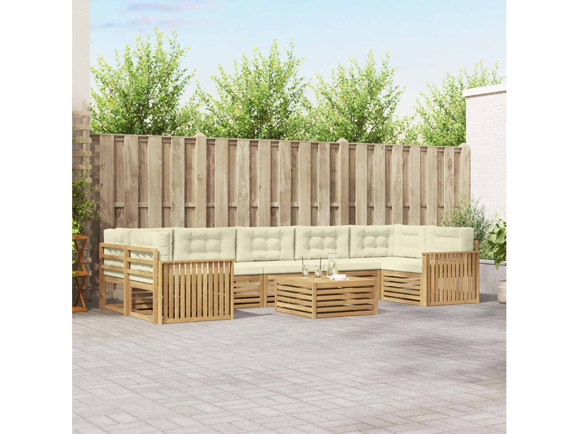 Vidaxl Conjunto De Sofás Para Exterior 8 Unid. Branco E Creme