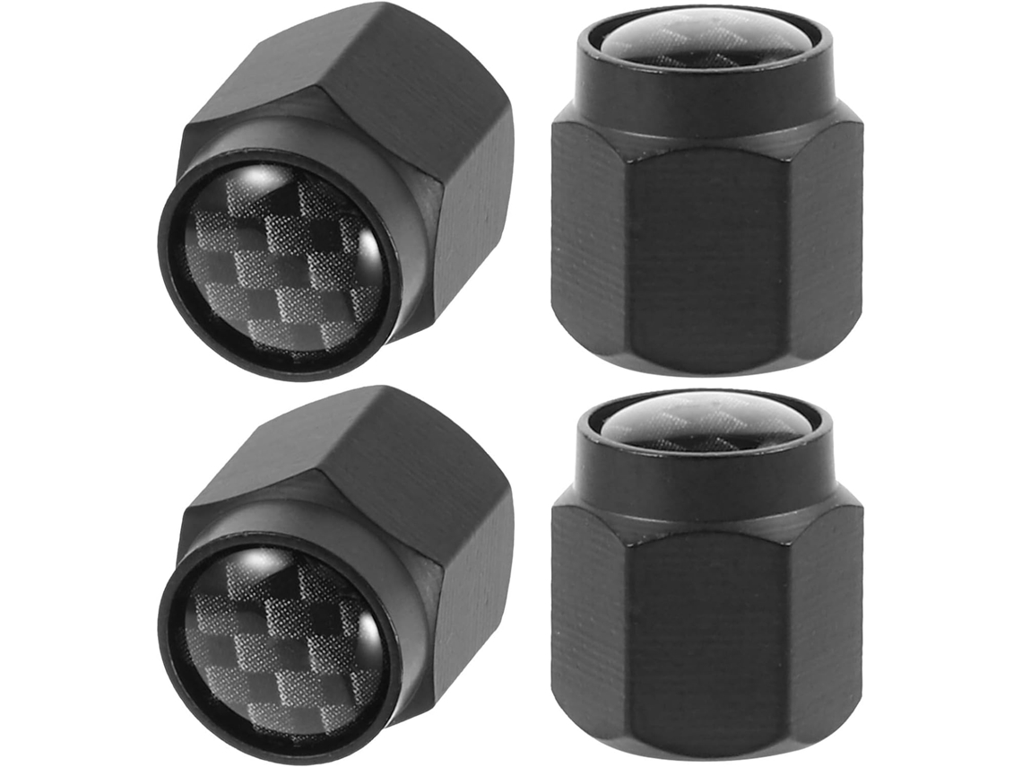 Conjunto de 4 tampas de válvula de cobre para pneus de carro, com design sólido e elegante.