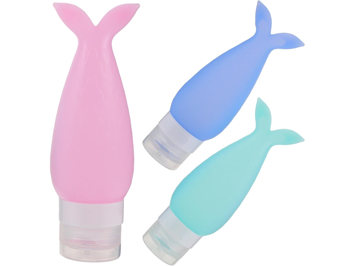 Conjunto De 3 Frascos De Loção De Silicone Em Formato De Cauda De Peixe