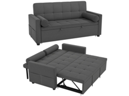 Sofá CHEZMOI 2 Lugares com Cama Auxiliar, Encosto Duplo, Veludo Verde