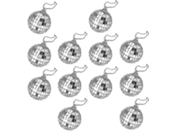 12pcs 5cm Espelho Bola De Discoteca Espelho Festa Decoração De Natal Com Alças Hengjian