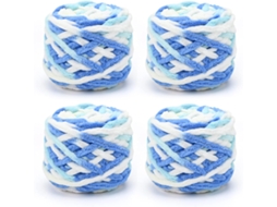 Lurelia Fio Tricô Grosso Macio Colorido Poliéster 4 X 100g Multicolorido Para Crochê