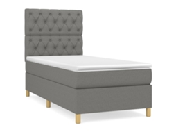 Box Spring Bed, Box Spring Beds Vidaxl Cinzeto Tecido (80 X 200 Cm)