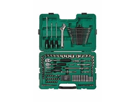 Conjunto de chaves 124 peças 1/4 3/8 1/2 caixa Sata