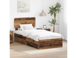 Vidaxl Estrutura Da Cama Com Gaveta Madeira Antiga 100 X 200 Cm