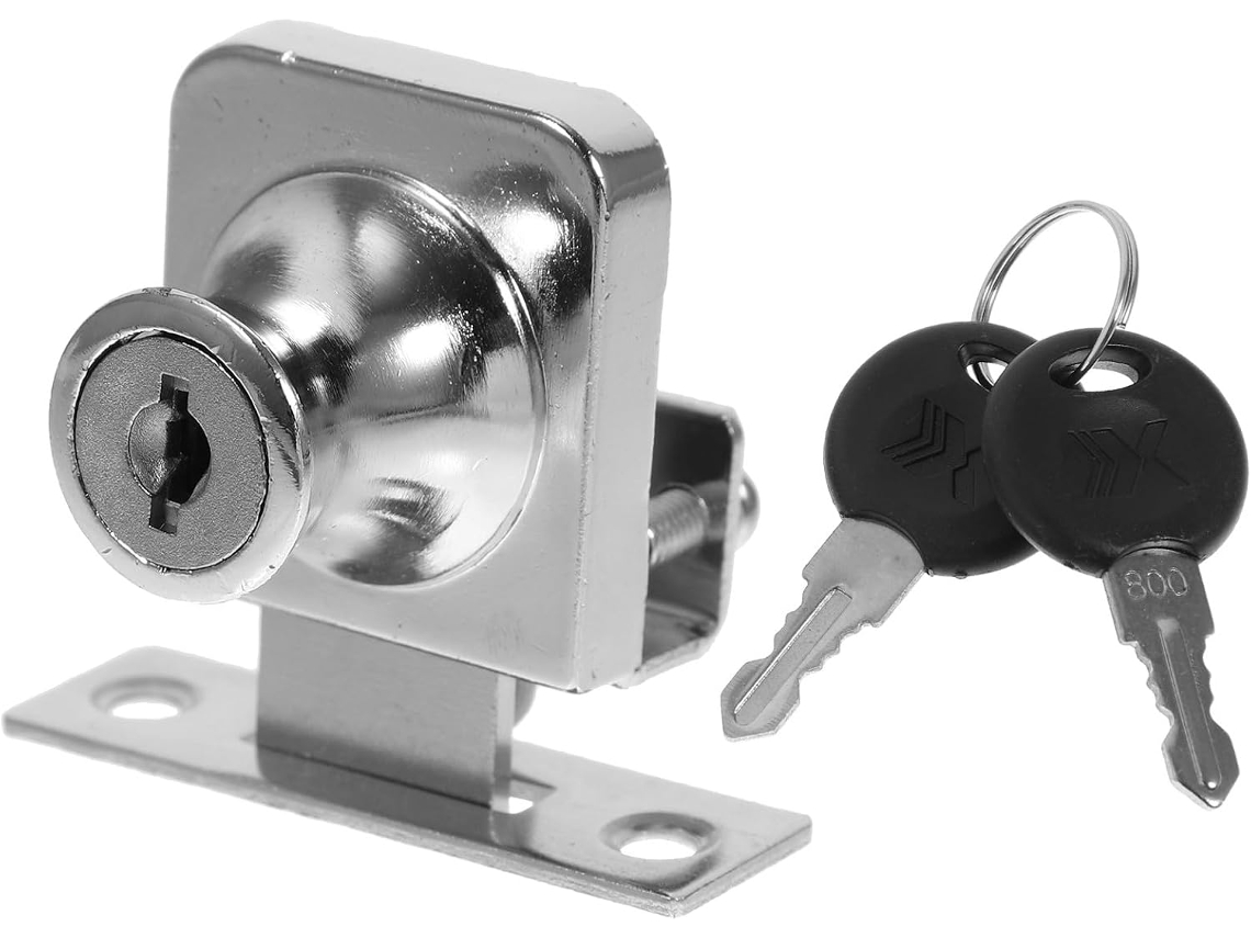 Fechadura Para Vitrine De Vidro, Ideal Lojas E Residências, Simples