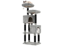 Árvore alta para gatos com 2 tocas, camas e arranhadores, 156 cm NORTHIX