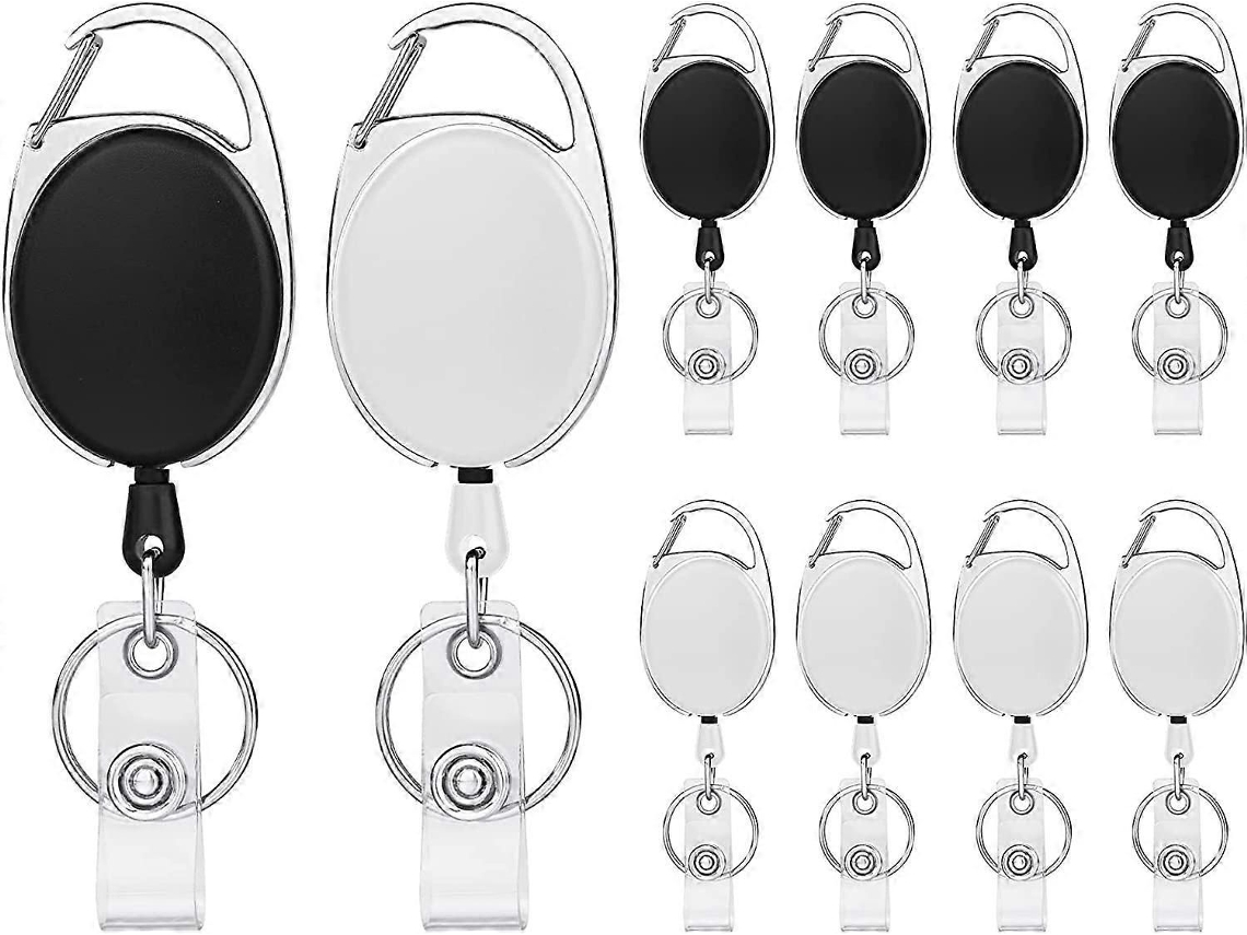 Chaveiro Retrátil, 10 Unidades, Porta-crachá Retrátil, Clipe Para Crachá, Cordão Para Chave, Clipe Para Cinto, Chaveiro Extensível Com Carretel P