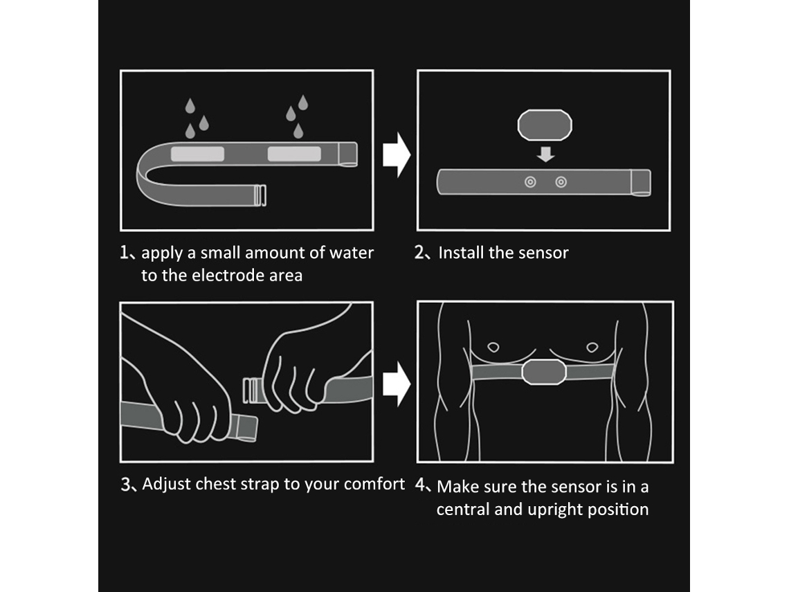 Sensor de Frequência Cardíaca Sem Fio S/MARCA