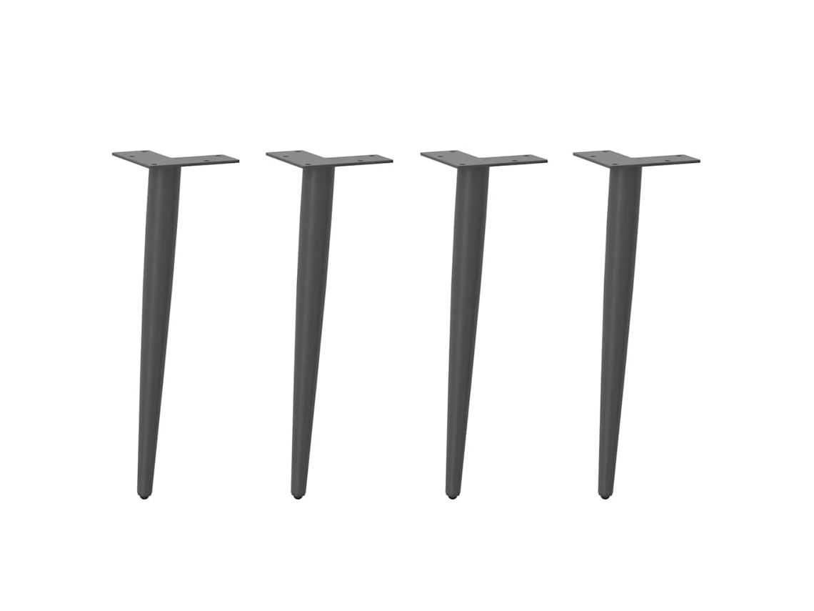 Vidaxl Pés para Mesa de Centro Formato Cônico 4 Peças Antracite 30 31 Cm Aço