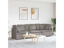 Vidaxl Sofá Modular Com Almofadas Tecido Castanho-acinzentado
