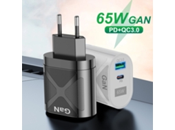 Carregador De Parede Uslion Gan De 65 W Com Carregamento Rápido Usb-c Pd Pps De 33 W E Usb-a Qc3.0 De 33 W.