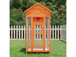 Vidaxl Gaiola Para Pássaros 91,5x53x170 Cm Pinho Maciço Castanho