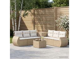 Vidaxl Conjunto De Sofás 8 Unid. Bege E Branco Creme