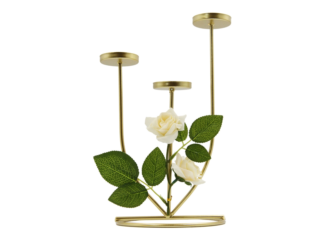 Candelabro Aromaterapia com Flores Artificiais Decoração Mesa Sala de Estar Presente Feriado | S/MARCA