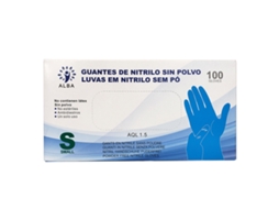 Luvas De Nitrila Sem Pó 100 Un. Tamanho S Azul