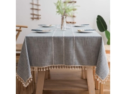 Toalha De Mesa Retangular De Algodão E Linho Com T