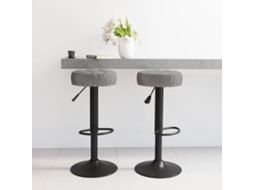 Vidaxl Bancos De Bar 2 Pcs Veludo Cinzento-escuro