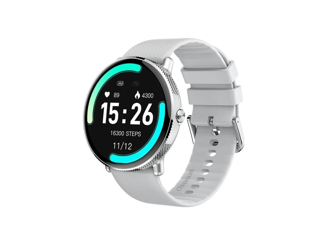 Smartwatch S61 com tela AMOLED de 1,43 polegadas, Bluetooth e chamadas para Android e iOS, cinza.
