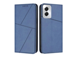 Capa Tipo Carteira Com Fecho Magnético E Suporte Para Motorola Moto G Power (2024) - Azul Royal