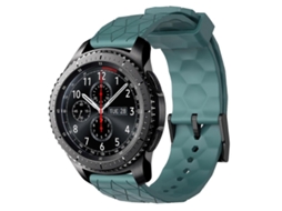 Pulseira De Silicone De Cor Sólida Com Estampa De Futebol Para Samsung Gear S3 Frontier 22mm