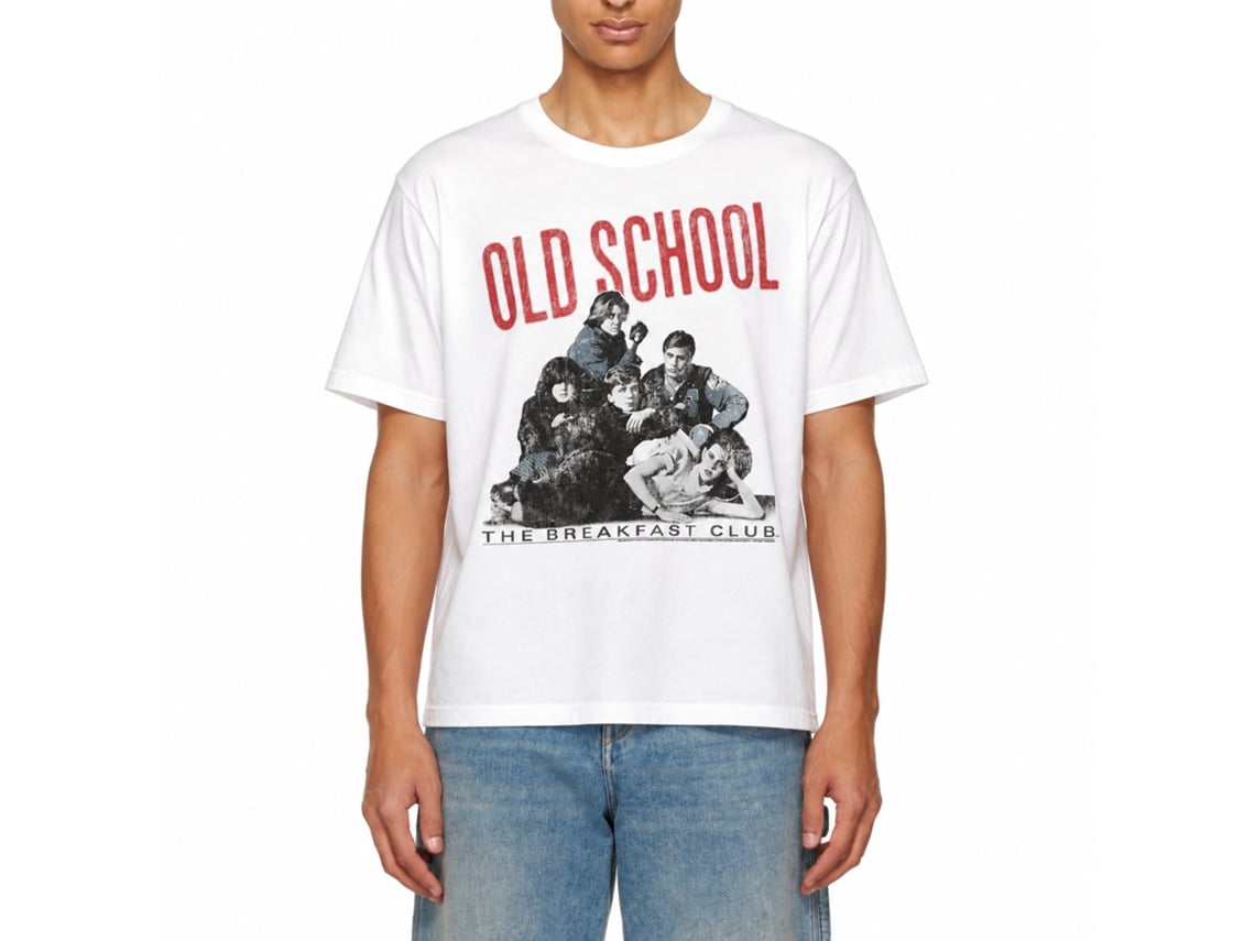 Rockinstone Breakfast Club Movie Old School White Adult T-shirt Size:l