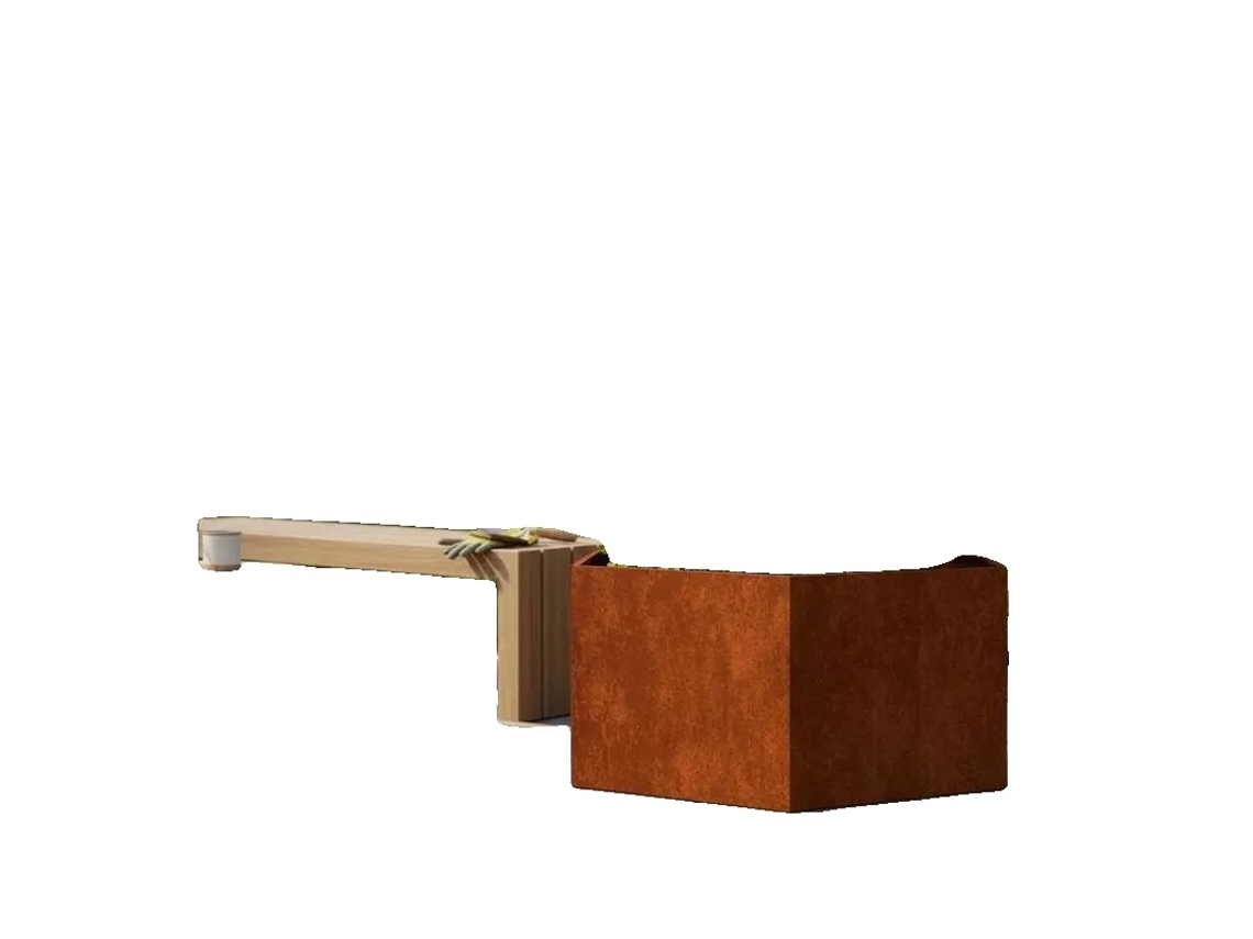 Vaso De Aço Corten, Resistente Às Intempéries, Design Durável, Como Na Imagem