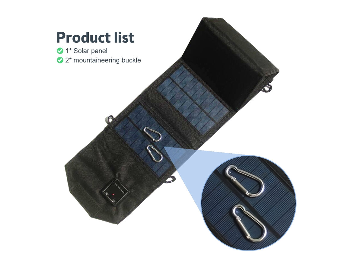 Carregador De Painel Solar Dobrável Portátil De 12 W, Usb Duplo, 5 Volts, À Prova Dágua, Alta Eficiência, Carregador De Bateria Solar Dobrável Com 2