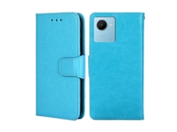 Capa De Couro Com Textura De Cristal Para Realme C30s