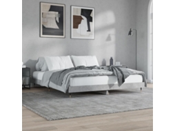 Vidaxl Estrutura De Cama 200x200 Cm Derivados De Madeira Cinza Cimento