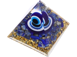 Ornamento Piramidal Artesanal em Lápis Lazúli Azul GOKOCO, Mini Pirâmide para Decoração de Casa (sem dimensões)