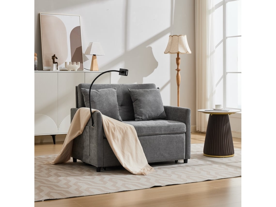 Sofá De Tecido Com Design Minimalista E Moderno, Multifuncional E Deformável - Sofá-cama
