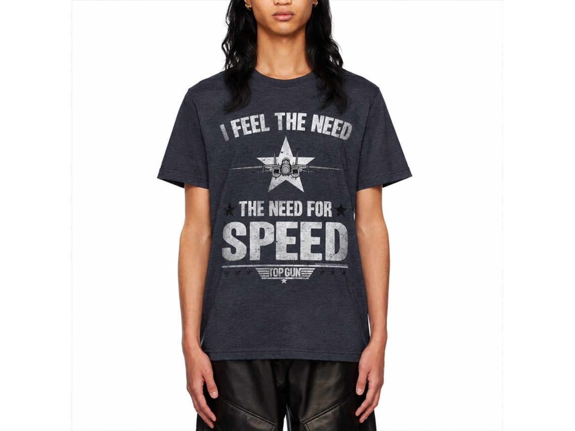 Rockinstone Top Gun Movie Need For Speed Heather Navy Adult T-shirt Size:xl