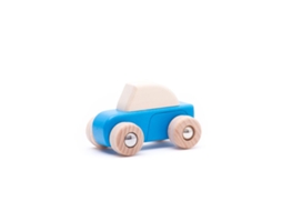 Carrinho De Madeira Bajo Azul Com Mecanismo De Fricção Brinquedo Sustentável