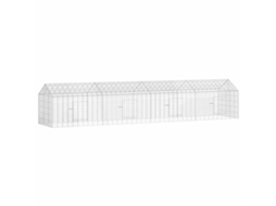 Vidaxl Gaiola Para Coelhos Prateado 400 X 78 X 78 Cm Aço Galvanizado